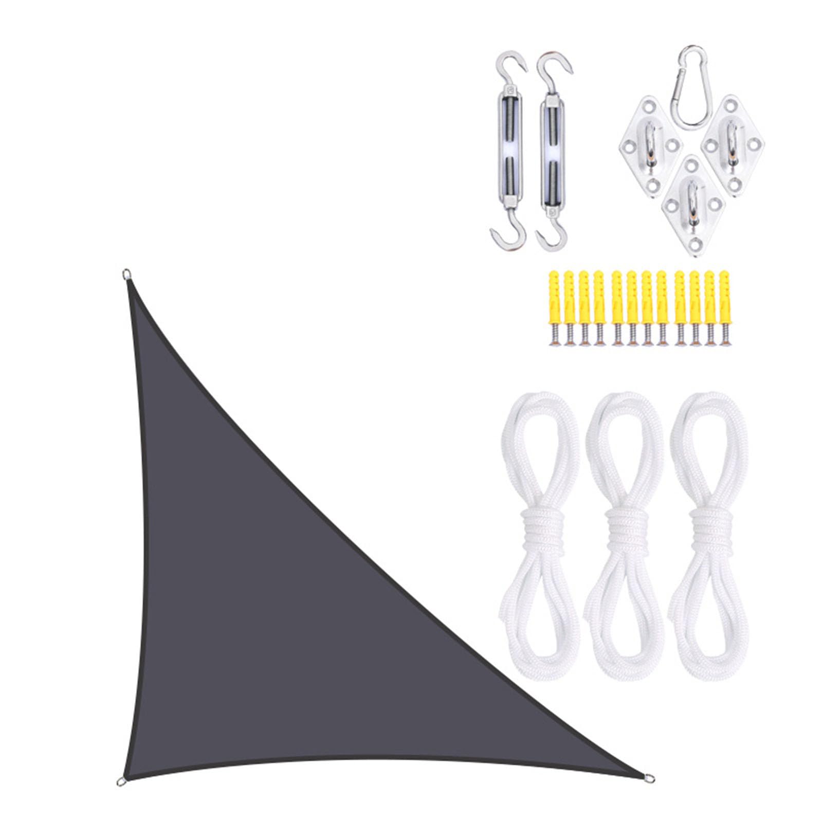 Voile d'ombrage triangulaire imperméable gris anthracite 3x3x4,3m pour extérieur et jardin