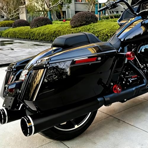 Alforjas duras para Harley CVO 2023-2025 Touring 2024-2025 con cierres de bloqueo negros y reflectores rojos miniatura 4