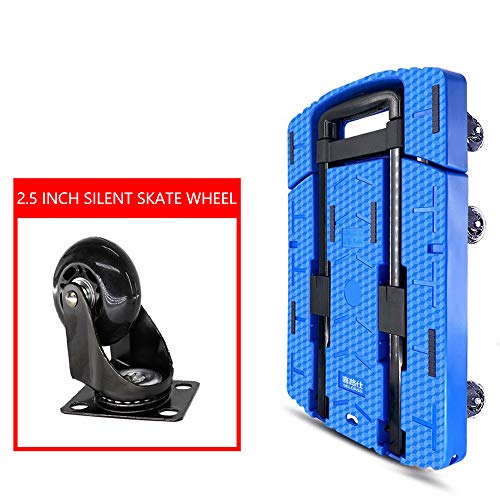 ZLYCZW Folding Hand Utility Cart with 7 Removable Wheels, Portable Hand Truck Trolley Compact for Moving Travel Shopping Office Use, Maximum Load-Bearing 440 Ibs, Telescoping Handle,Blue