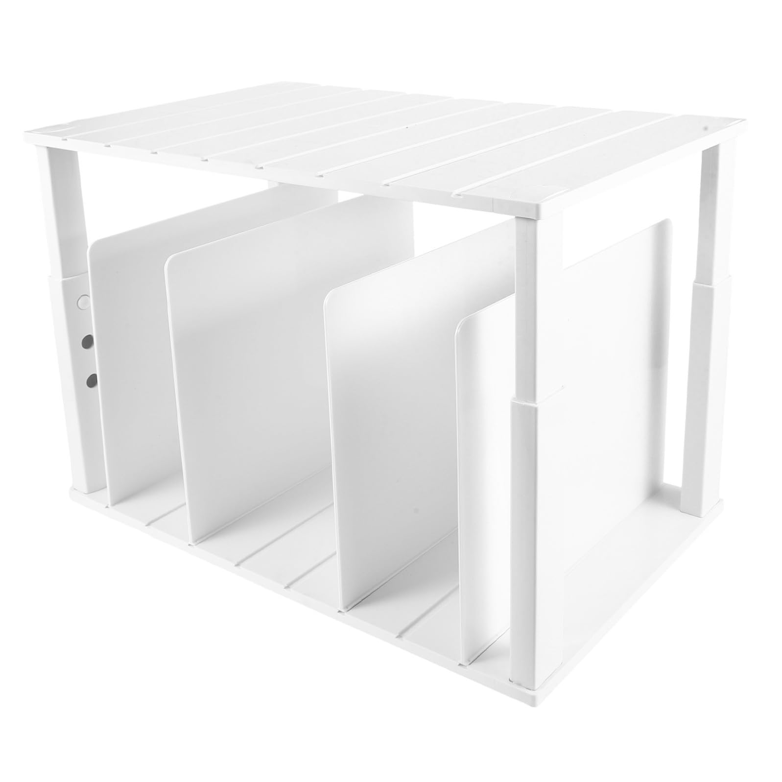 SOLUSTRE Organizer Bordi Lisci e Arrotondati per Borse da Armadio Bianco in ABS Design Regolabile e Divisori Regolabili, Doppio Strato per Casa e Camera da
