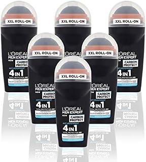 L'Oréal Men Expert Carbon Protect 48H Anti-Perspirant Deodorant for Men 50 ml Pack of 6, Bulk Buy
