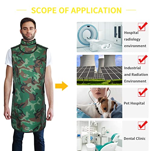 Image of 0.5mmPb Lead Apron with Thyroid Shield Collar - X-Ray Apron Lightweight X-Ray Shield Apron Dental Lead Apron