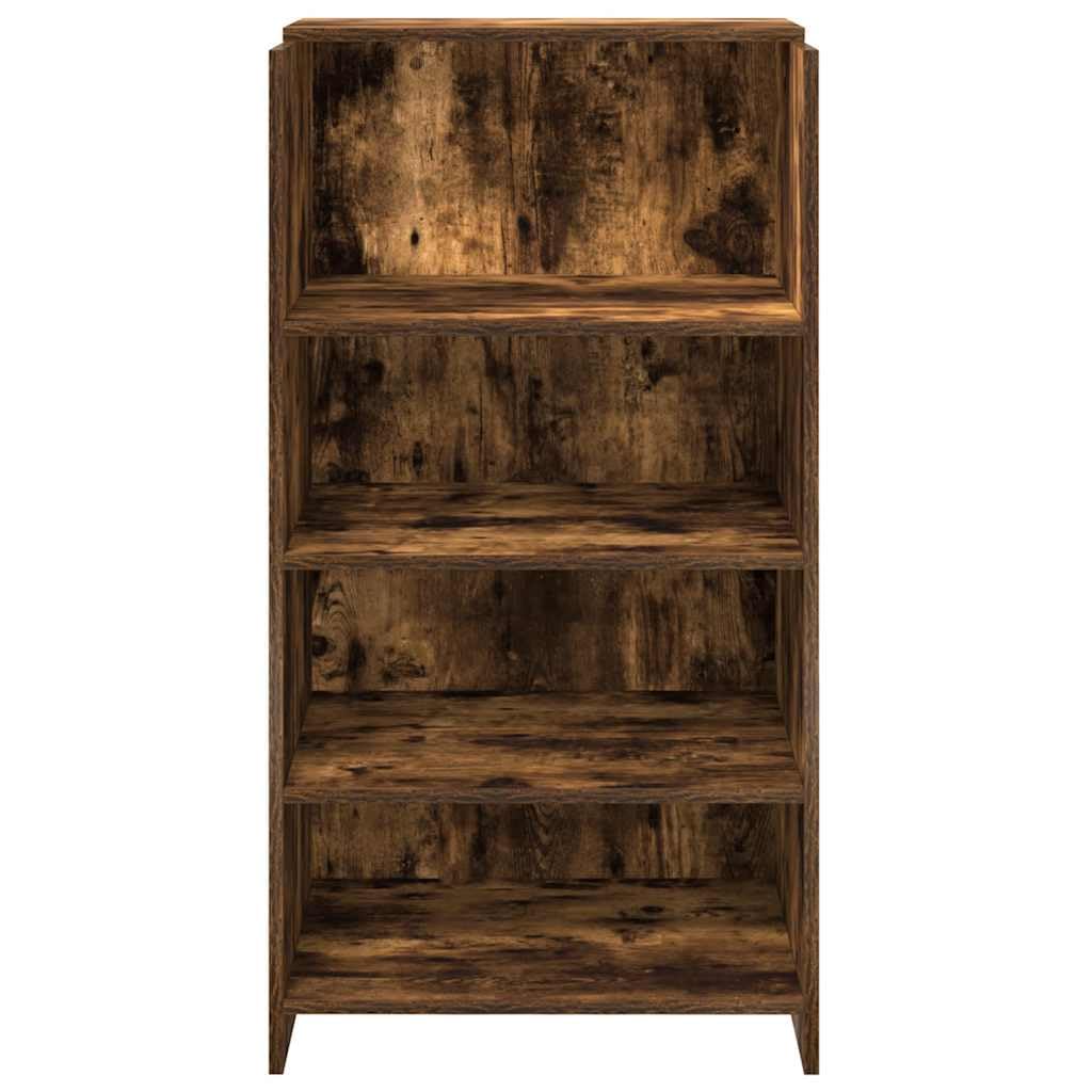 Banco reception in legno multistrato rovere fumo 55x50x103,5 cm con ripiano integrato e cassetto, mobile ufficio versatile per studio, postazione lavoro, smartworking, sala attesa