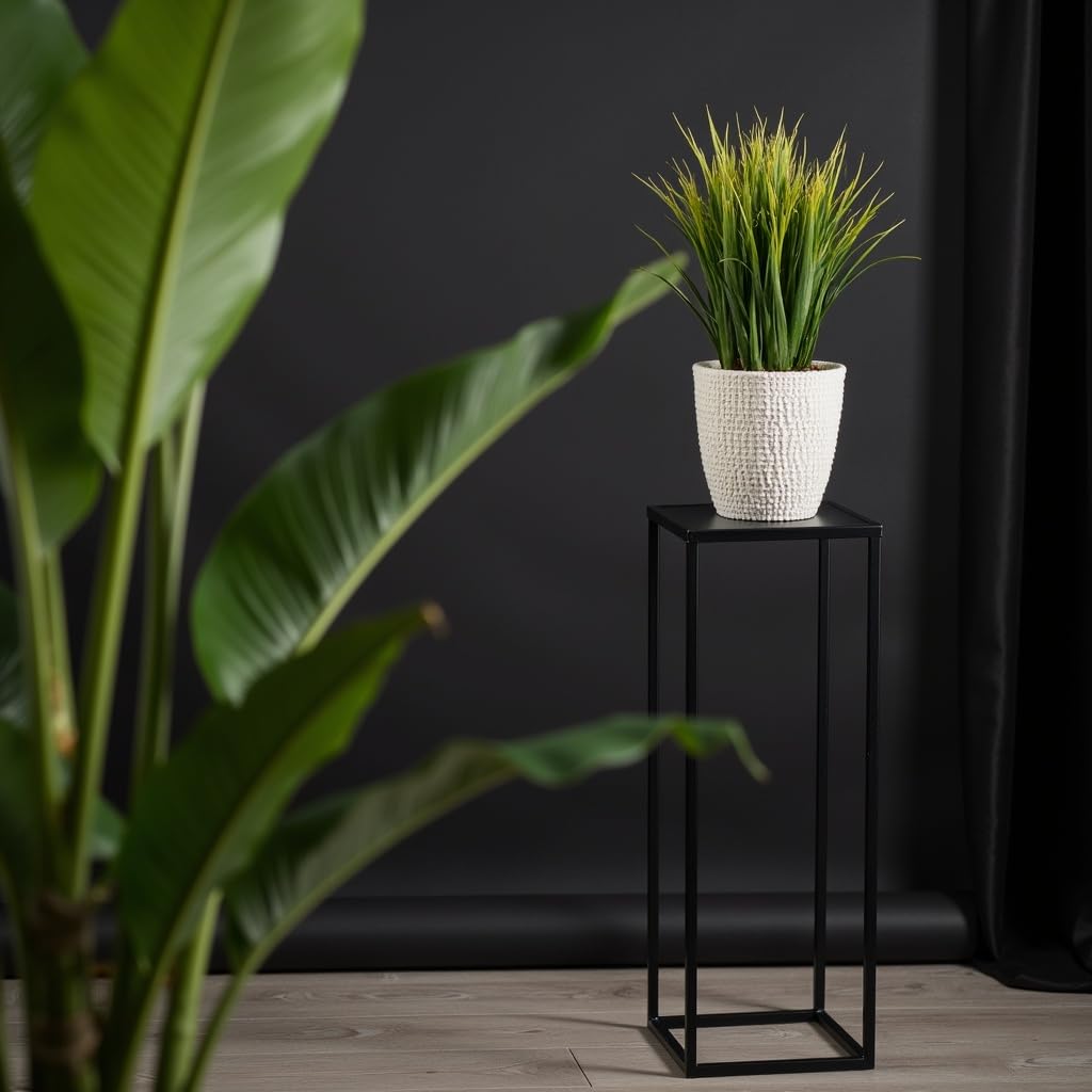 Pflanzenständer Ferro - 24x24x80cm - Farbe Schwarz - für Zimmerblumen - Metallregal - Dekorativer Tisch - Blumenständer - für Zimmerecke, Wohnzimmer, Balkon