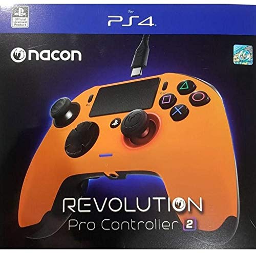 NACON Revolution Pro Controller V2 [Wired] Gamepad PS4/PC Playstation 4 eSports Fighting Customisable - ORANGE