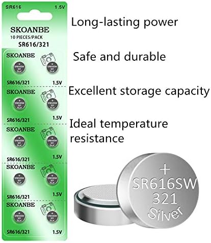 SKOANBE 321 SR616SW 1.5V Watch Battery Button Cell (10-Pack)