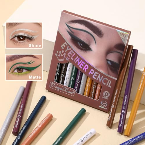 Set de 12 delineadores perlados metalizados y glitter miniatura 3