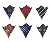 Hello Tie Men's Jacquard Pocket Squares Handkerchiefs, 6pcs/ lot Set 3, One Size