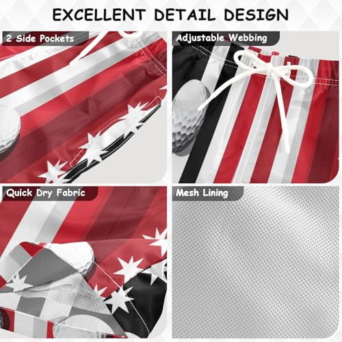 Boys Beach Board Shorts America Golf Baseball Swim Trunk Teen Swimwear 8-16Y Multicolor3