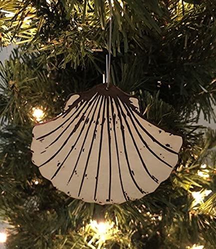 Clam Shell Christmas Ornament, Clam Shell Ornament, Coastal Ornament, Seashell Christmas Ornament #TOP1