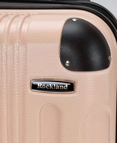 Image of Rockland London Hardside Spinner Wheel Luggage, Champagne, Carry-On 20-Inch, 22 inchX13. 5 inchx10 inch (with wheels)