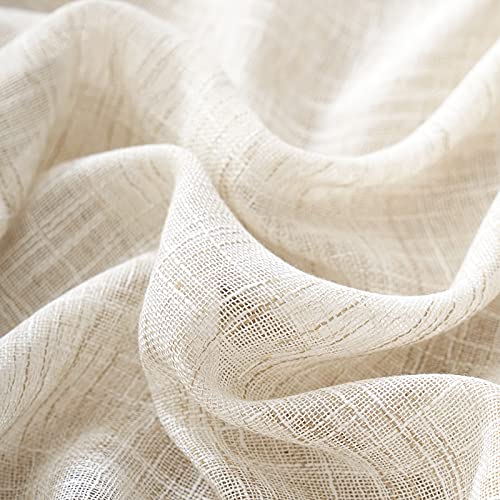 Image of Sheer Linen Curtains Bedroom 63inch