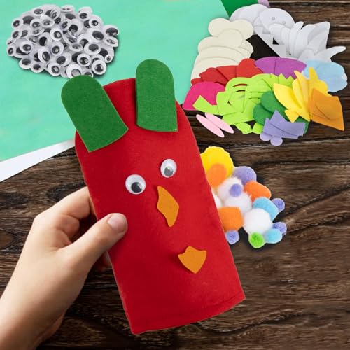 Rainflow LST-HAND PUPPET-01 6Pcs Hand Puppets - Hand Puppet Making Kit Sock Puppet Arts And Crafts Puppet Kit thumb #2