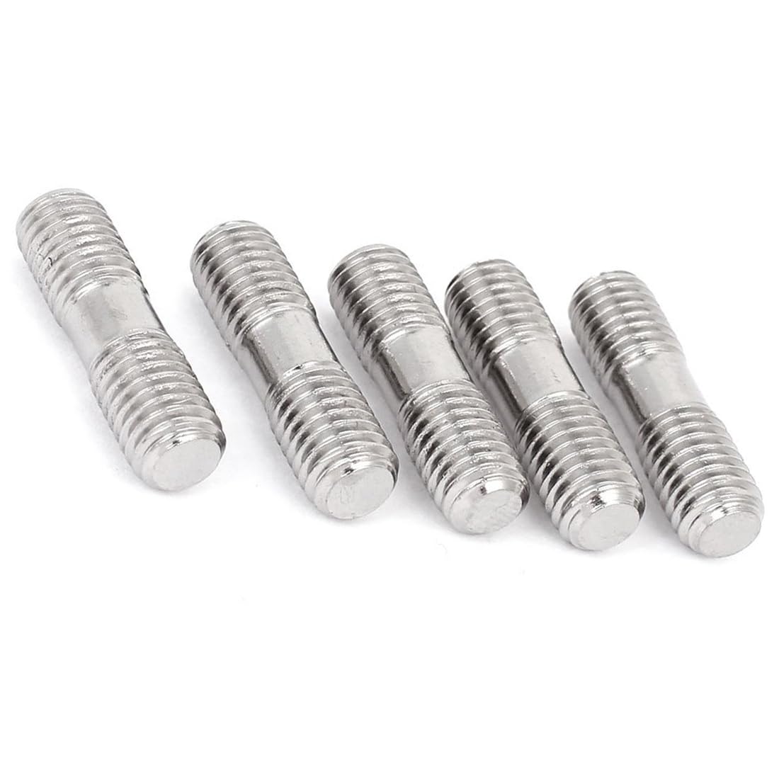 TA-VIGOR 5Pcs Double End Threaded Stud Screw Bolt, M8x30mm 304 Stainless Steel Rod Bolts Thread Reducer Adapter, Adjustable Push Rod Stud for Furniture Hardware Machinery Maintenance and Fixes