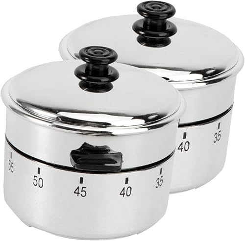 Temporizador de 2 piezas, herramientas para barbacoa, temporizadores digitales, cadenas de acero inoxidable, forma de cocina, temporizador de