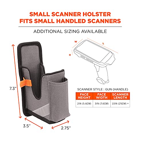 Image of Ergodyne Squids 5541 Barcode Scanner Holster Pouch for Gun Grip Mobile Computers, Holder for Handheld Bar Code Scanners, Belt Clip Attachment Small