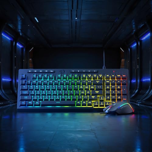 Image of Redragon S141 Gaming Keyboard & Mouse Combo, 98 Keys K515 Wired RGB Membrane Keyboard and 10000 DPI Wired M616 Gaming Mouse Bundle