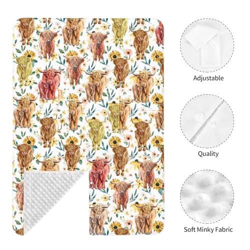 Image of Highland Cow Baby Car Seat Canopy Cover Multi Use Nursing Cover for Newborn Car Seat Canopy Mom Nursing Breastfeeding Covers Newborn Shower Gifts