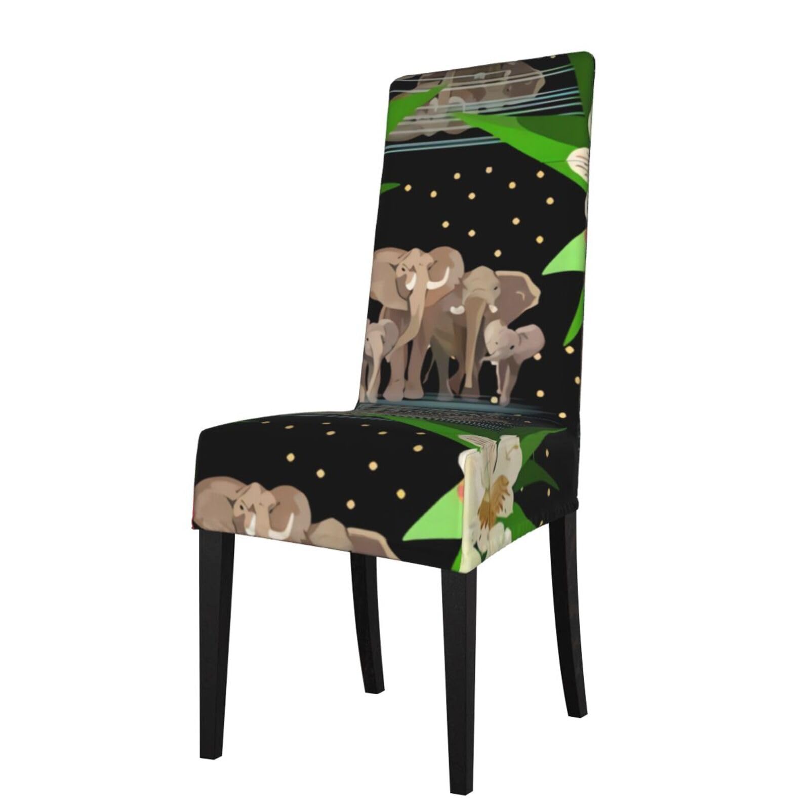 WHJDPP Elephant Prints Protection Cover for Dining Chair - Stretchy Seat Throw Covers, Wrinkle-Free & Easy Care for Hotel, Wedding & Home Dining Chairs