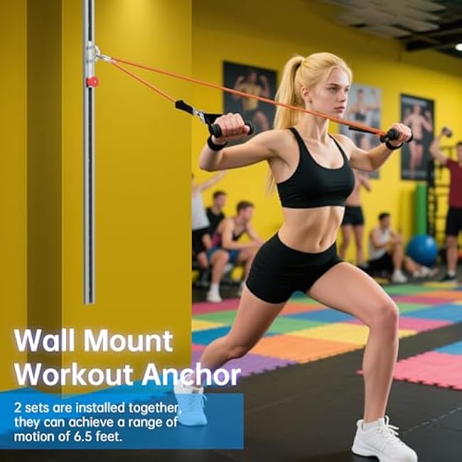 Resistance Bands Wall Anchor Exercise Equipment Platform Base(Length 40),Adjustable Wall-Mounted Anchor Multi-Purpose Fitness System for Complete Full Body Strength Training
