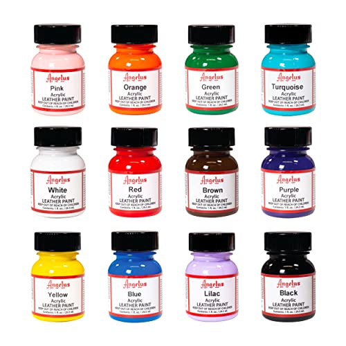 Angelus Leather Paint Starter Kit Set of 12 1 Ounce Bottles #1