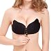 IH-TECH Women's Adhesive, Push Up Strapless with Drawstring Reusable Invisible Silicone Backless Bra - Cup D - Black