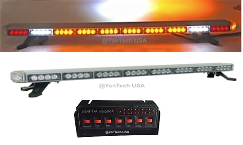 50" Amber Clear Super Bright LED Light Bar Flashing Warning