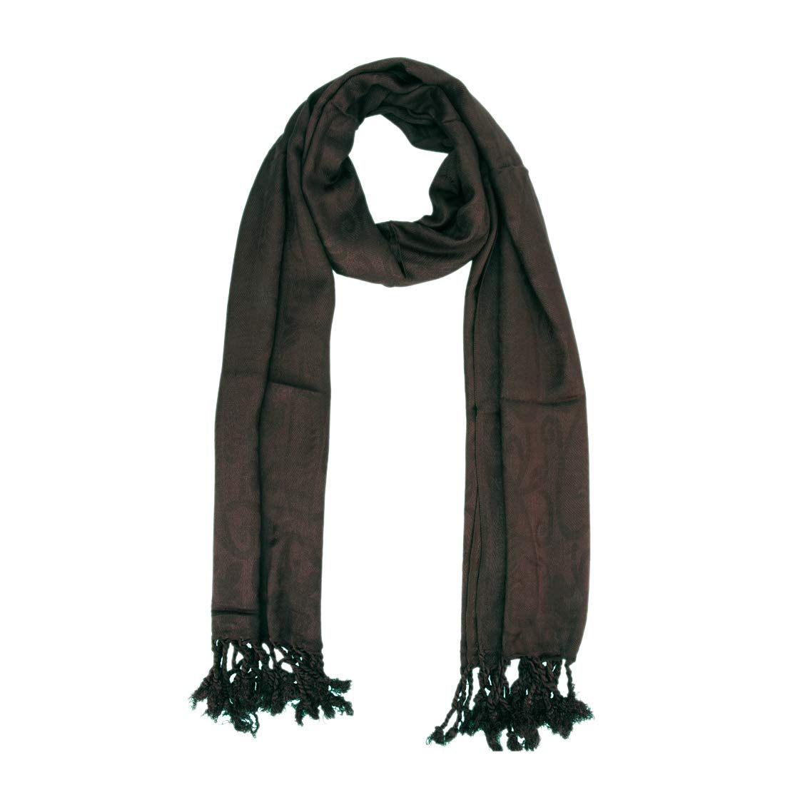 GlamorousFashion Design Pashmina Scarf - DarkBrown - 27" x 70"
