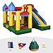 GOPLUS Hüpfburg Aufblasbar, Springburg Bunt, Hüpfschloss mit Rutsche, Spielburg für Kinder, 315x324x221cm