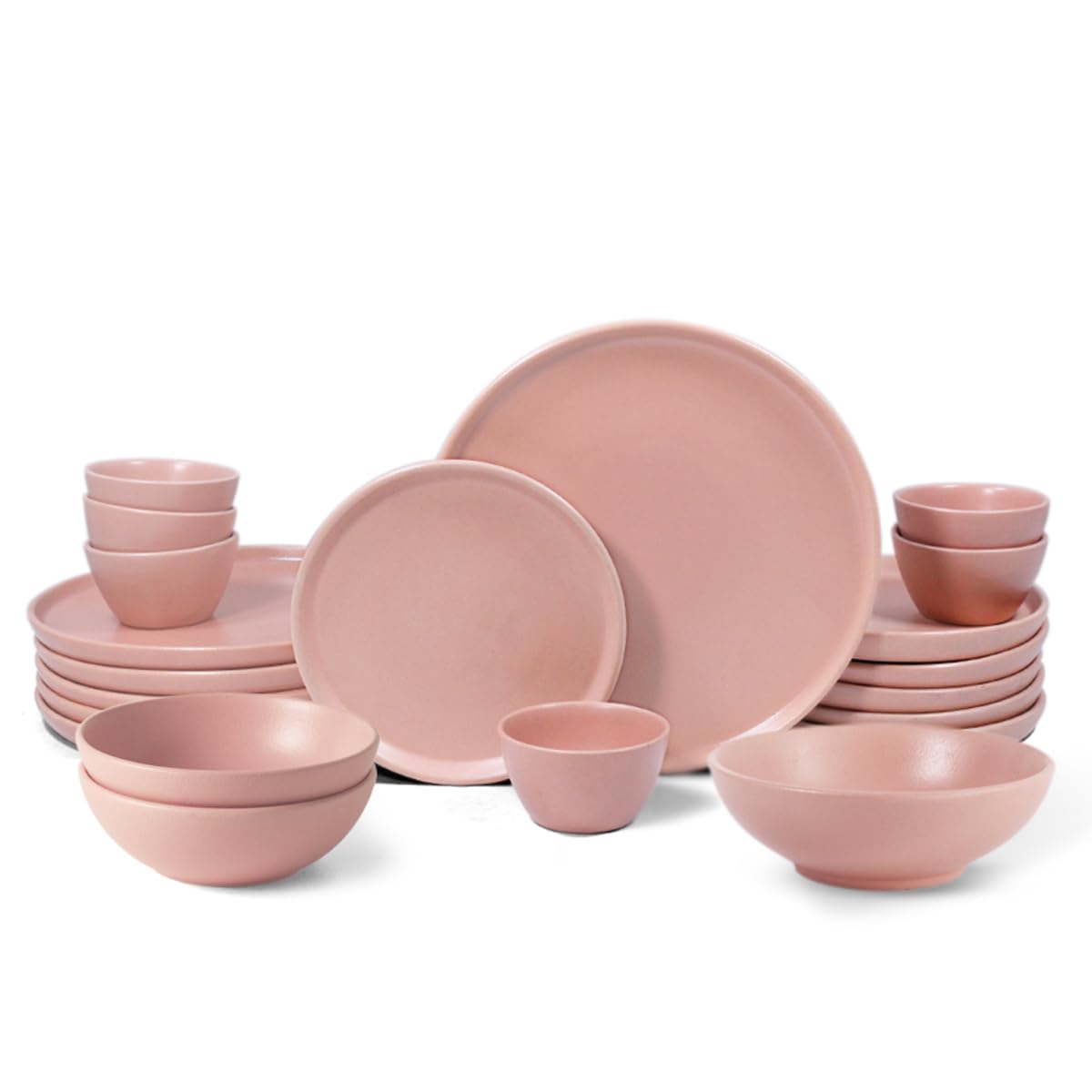 Flamingo Pink Dinner Set for Couples - 6 Piece Ceramic Set -21