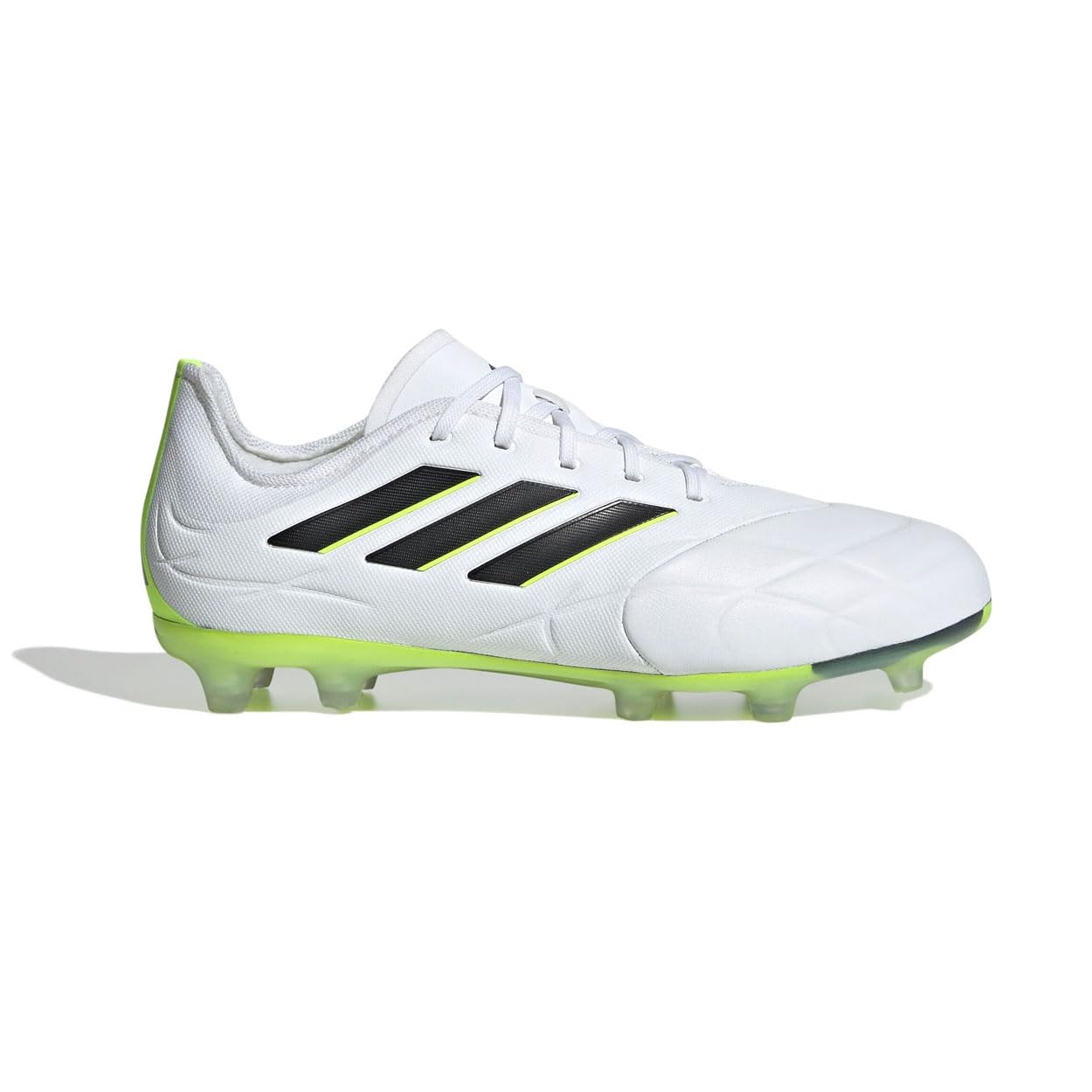 adidas Copa Pure.1 FG Junior Soccer Cleats (Cloud White/Core Black/Lucid Lemon, US Footwear Size System, Big Kid, Numeric, Medium, 2.5)