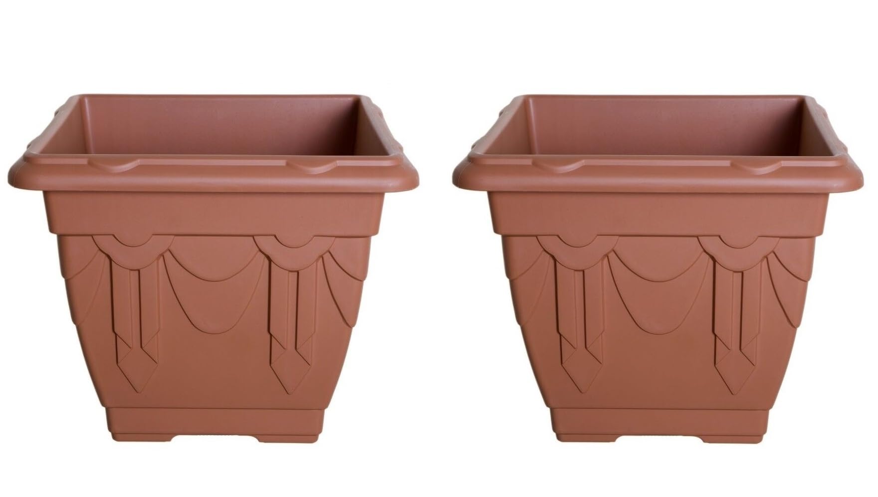 Whitefurze Square Venetian Terracotta Planter 38Cm Brown