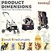 GdnWings Pet Stroller for Small Dogs, Lightweight Small Dog Stroller for Dogs Cats with 6 Shock Absorption System, Detachable Carrier Suitable for Car Seat & Hand Carry, Safe Outings, Black