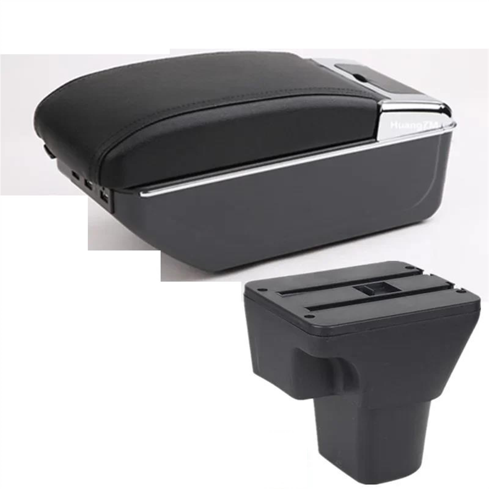 Noheeu D Black Line 7Usb Center Console Armrest Storage Box For Accent For Verna Car Interior Parts Modification Accessories