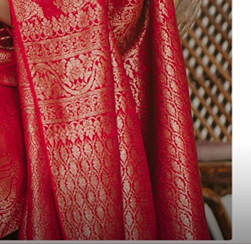 Image of Flosive Women's Present Banarasi Soft Lichi Silk Saree Beautiful Jacquard Rich Pallu Design Work Zari Woven Kanjivaram Silk Style Saree With Soft Lichi Silk Blouse Piece Ayn Royal Mix