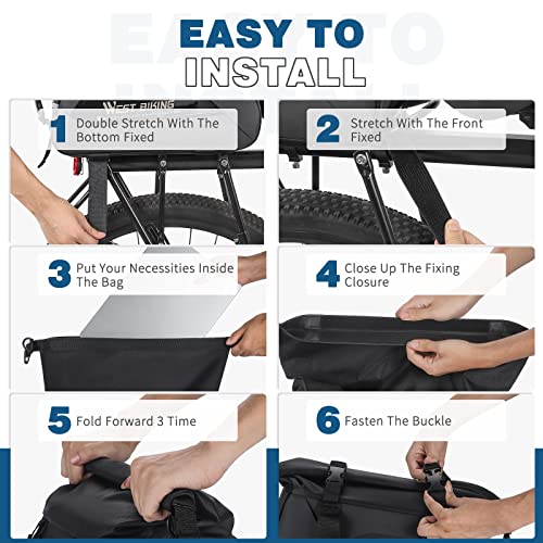 West Biking Bike Rack Bag - 3 In 1 Bicycle Trunk Pannier Bag, 13L/24L Capacity Bike Rear Seat Bag With Waterproof Carbon, Bicycle Rack Rear Carrier Bag With Shoulder Strap (Black) #TOP5