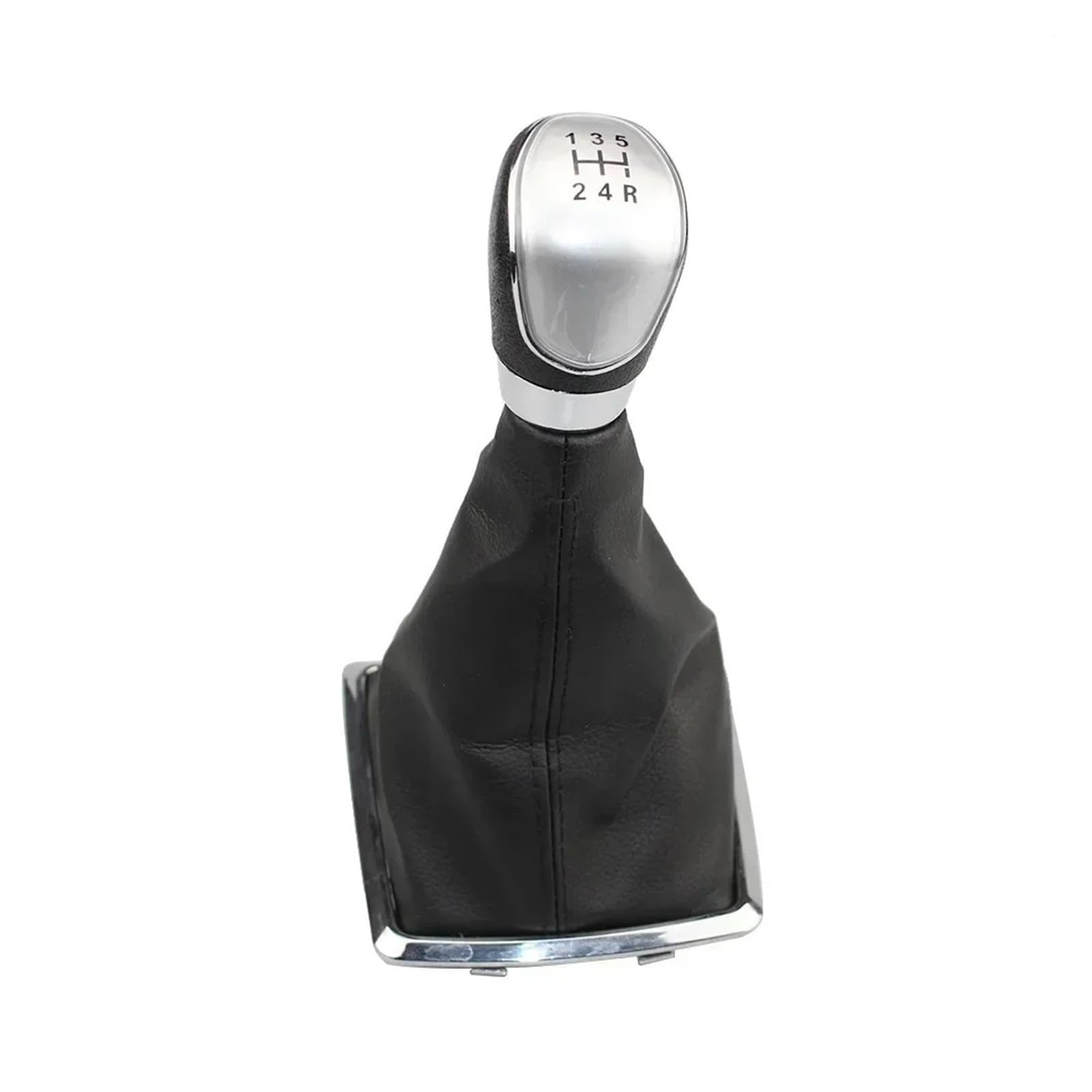 SAUANMNKTP Gearshift Knob for Focus 2 MK2 2005-2012 5 6 Speed Gear Shift Knob Lever Handball Gaiter Boot(Silver 5-Speed)