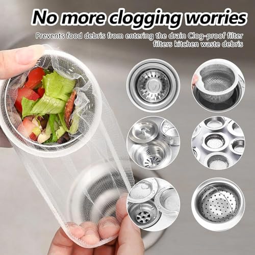 100 bolsas de malla para colador de fregadero de cocina miniatura 5