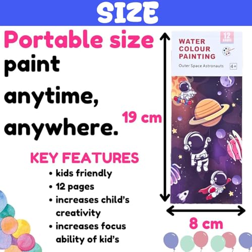 Image of SNAPTRON DIY Return Gifts for Kids Birthday - 12Pcs Water Paint Book with Brush, Return Gifts for Kids, Coloring Books with Water Paint Color in Each Sheet, DIY Drawing Book, Best Return Gifts