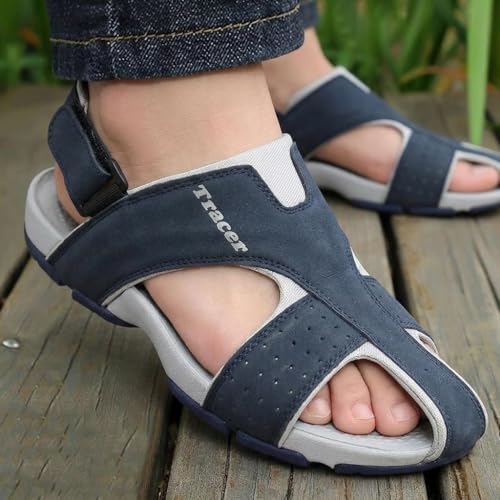 Image of TRACER Causal Sandals for Men's, Stylish & Comfortable, Eva with Rubber Randal Sole, Knitted Upper Lightweight & Breathable, Closure Velcro, Stylish Sandal, Size - 6 to 11