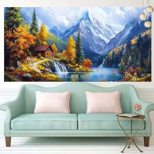 Peinture diamant tableau en perles à coller pour décorer votre salon au style montagnard
