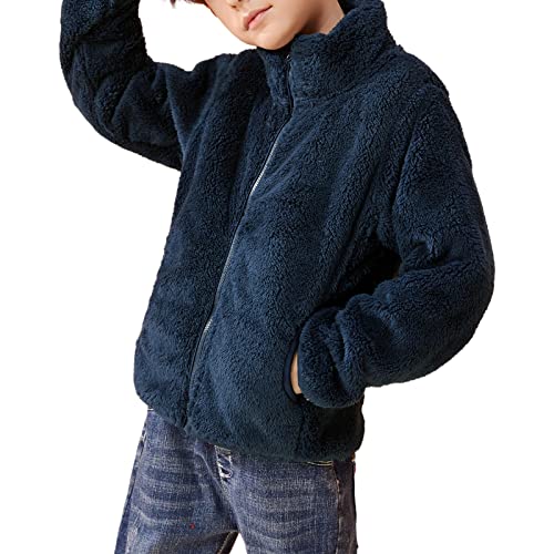 Kids Boys Fleece Full-Zip Jacket Lightweight Coat Sweatshirt Top for 3-12 Years3