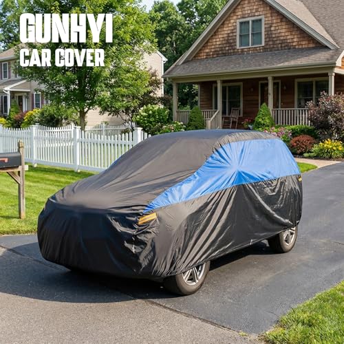 Image of GUNHYI Car Cover Compatible with Chevy Tracker Waterproof All Weather, Lightweight Full Exterior Cover for Automobiles Outdoor Sun UV Rain Dust Snow Wind Protection.