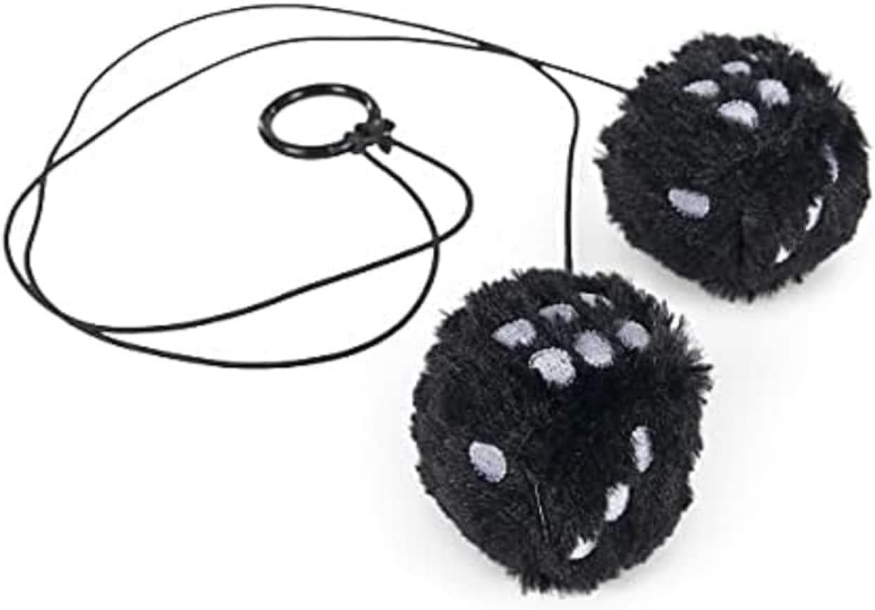 Petface Retro Furry Dice Finger Teaser Cat Toy with Catnip, Fun Interactive Finger Teaser Toy for Batting & Playful Engagement