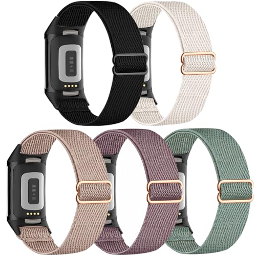 5 Correas Elásticas de Nylon para Fitbit Charge 5 y 6 miniatura 1