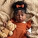BABESIDE Black Reborn Baby Dolls - 20 Inch Realistic Baby Doll Girl African American Reborn Dolls with Curly Hair Soft Body Real Life Newborn Doll for Kids Ages 3+