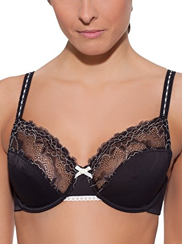 51Rt PVZ1LL - Selene - Sujetador Lucia Con Aros, color negro, talla 105C
