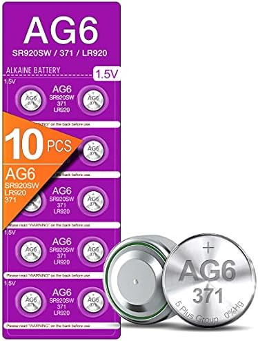 5Plus Group 10 PCS SR920SW 371 LR920 AG6 370 1.55V Button Cell Watch Batteries used in Watches, Calculators, Toys, Lasers, Clocks, Thermometers, and many other electronic items