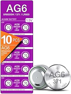 5Plus Group 10 PCS SR920SW 371 LR920 AG6 370 1.55V Button Cell Watch Batteries used in Watches, Calculators, Toys, Lasers, Clocks, Thermometers, and many other electronic items
