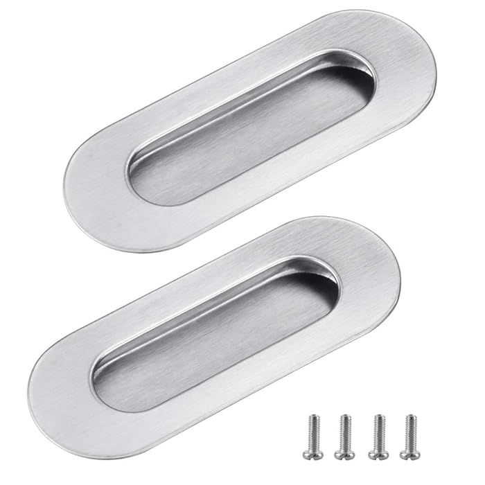 Buy CODIRATO 2 PCS Recessed Handles, Oval Flush Recessed Sliding Hidden